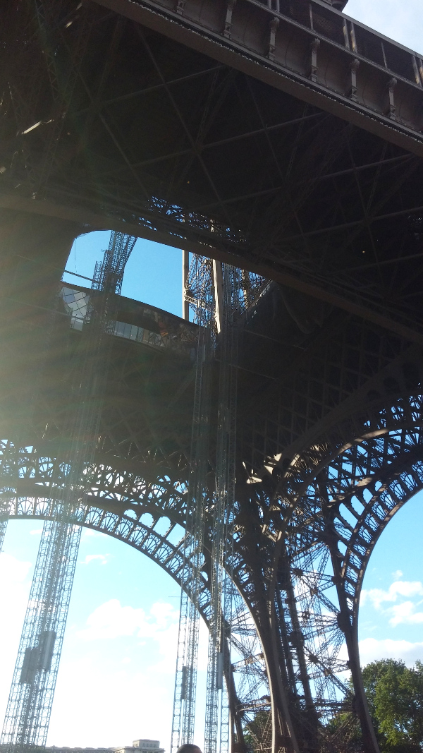 Picture from below the Eiffel tower.